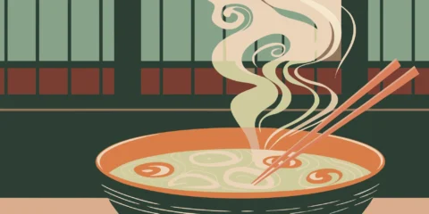 A perfect bowl of ramen noodles from a top-rated local restaurant.